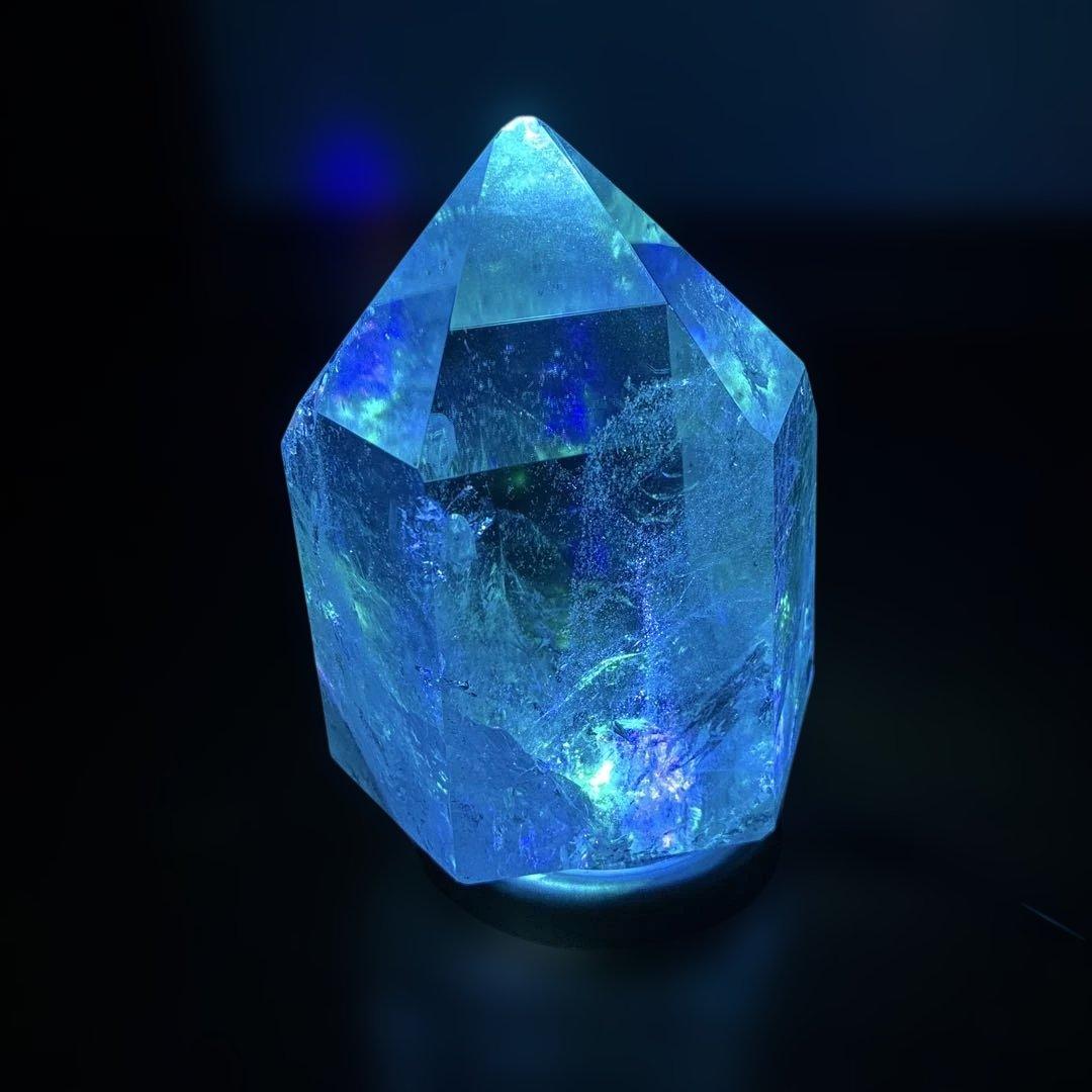 天然石/六角柱/水晶/台座付