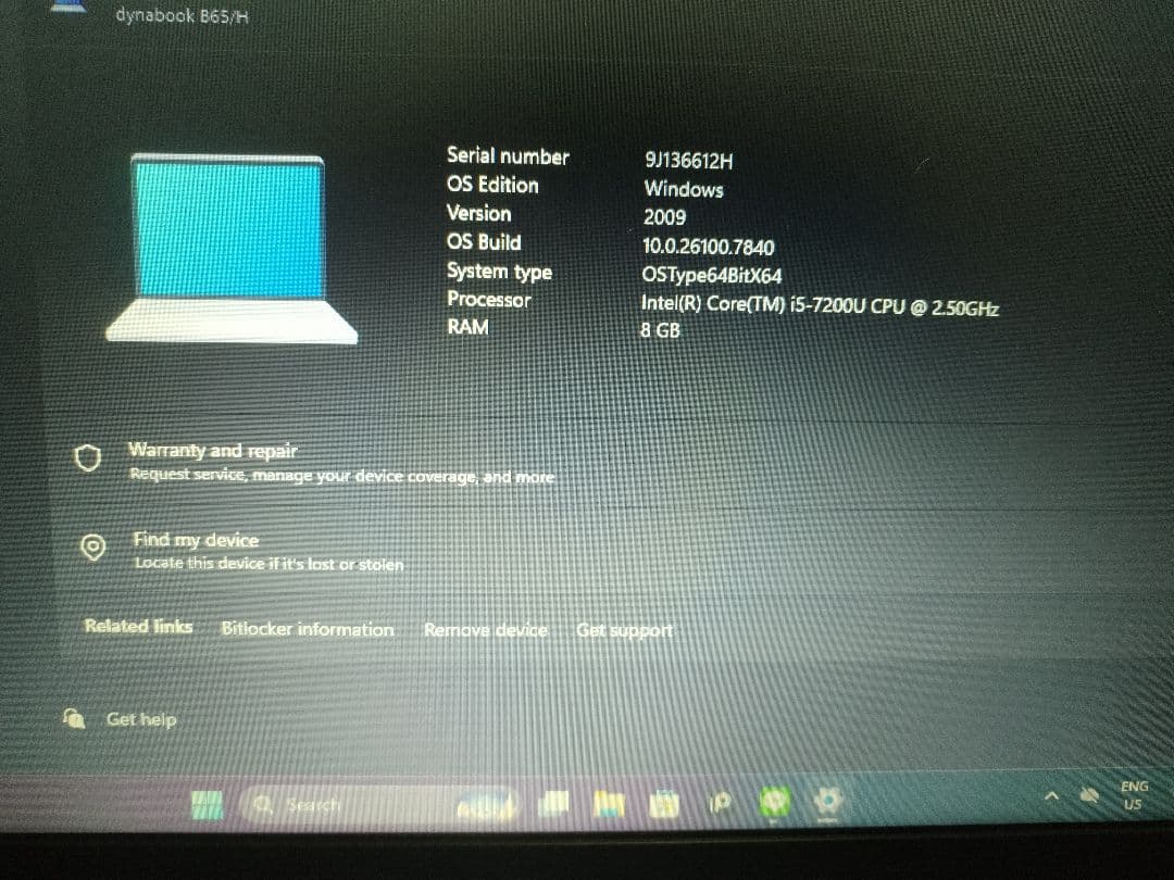 Windowsノート本体 Toshiba Dynabook Laptop