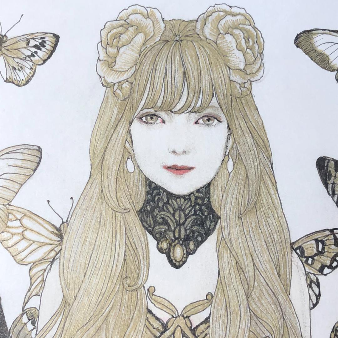 絵画 Moth Girl #001-3