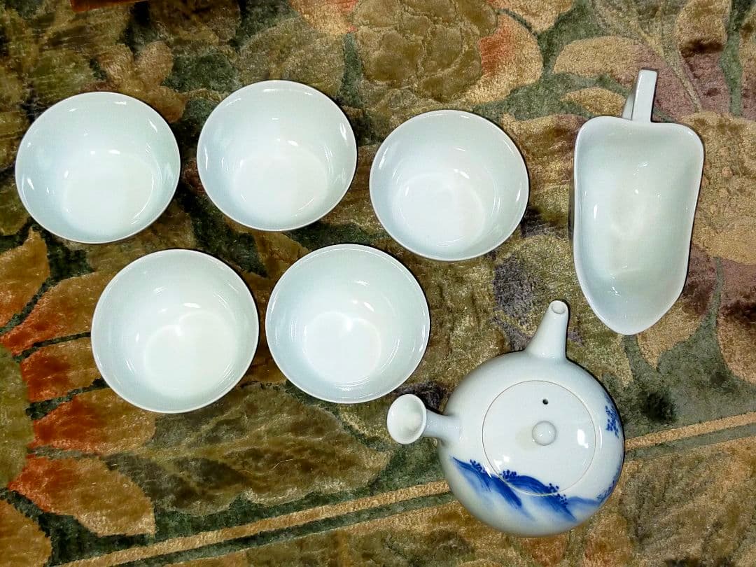 ♥清水♥道年♥煎茶器♥セット♥共箱付き　湯呑み　湯飲み　急須　湯冷まし