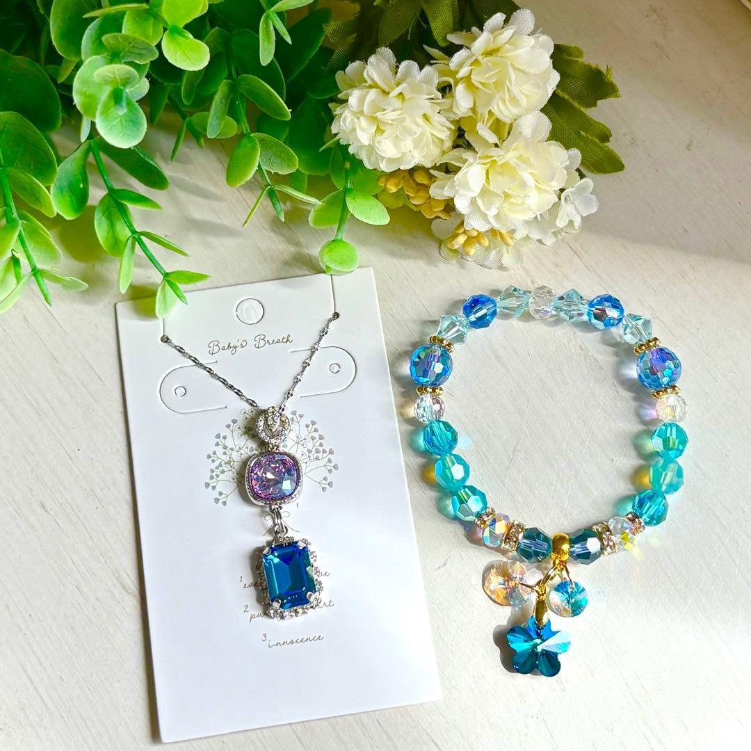 マーメイド２点お纏めページSWAROVSKIペンダント✩.*˚ブレスレット