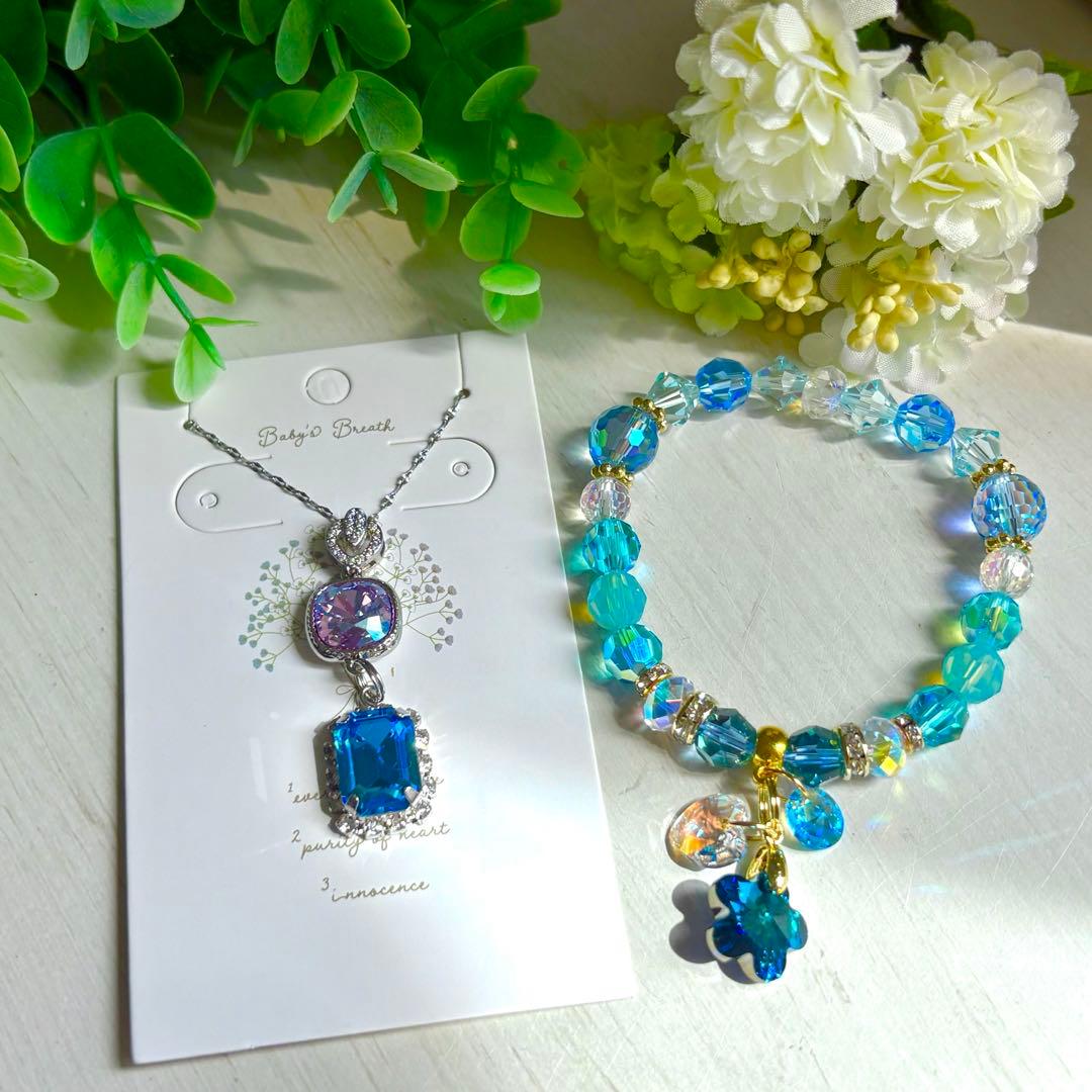 マーメイド２点お纏めページSWAROVSKIペンダント✩.*˚ブレスレット