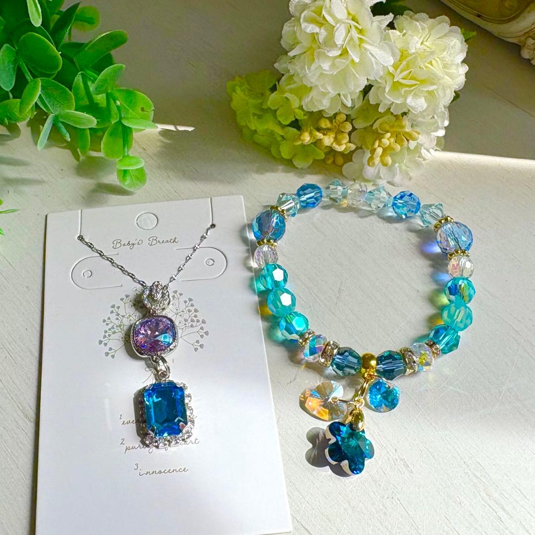 マーメイド２点お纏めページSWAROVSKIペンダント✩.*˚ブレスレット
