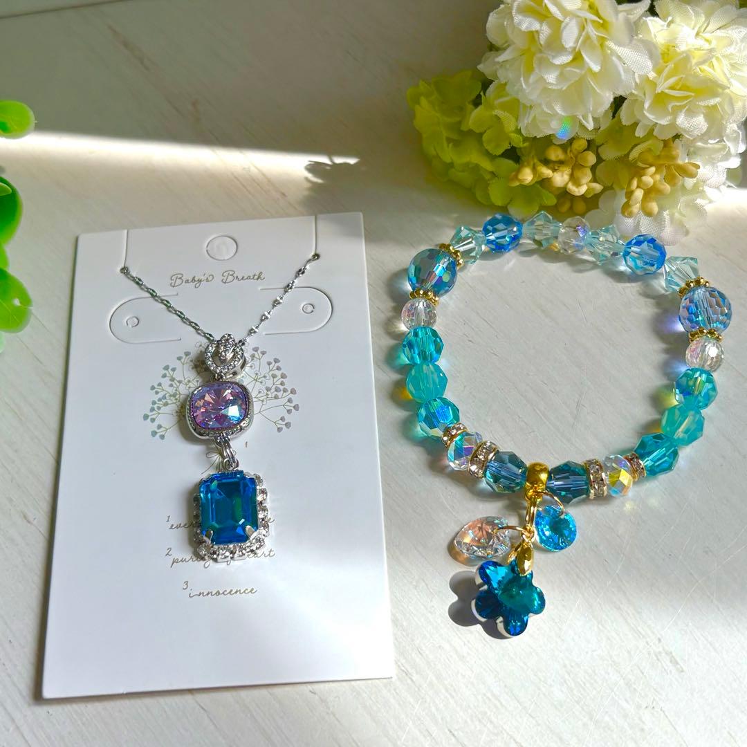 マーメイド２点お纏めページSWAROVSKIペンダント✩.*˚ブレスレット