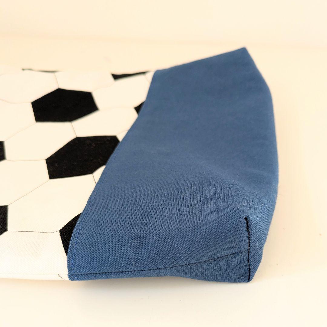 入園入学3点セット、レッスンバッグ指定　サッカーボール×アッシュブルー/ブラック