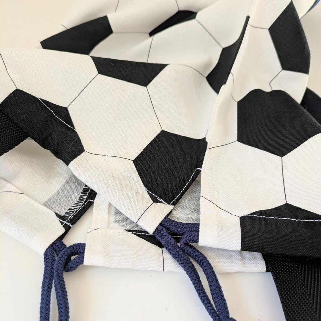 入園入学3点セット、レッスンバッグ指定　サッカーボール×アッシュブルー/ブラック