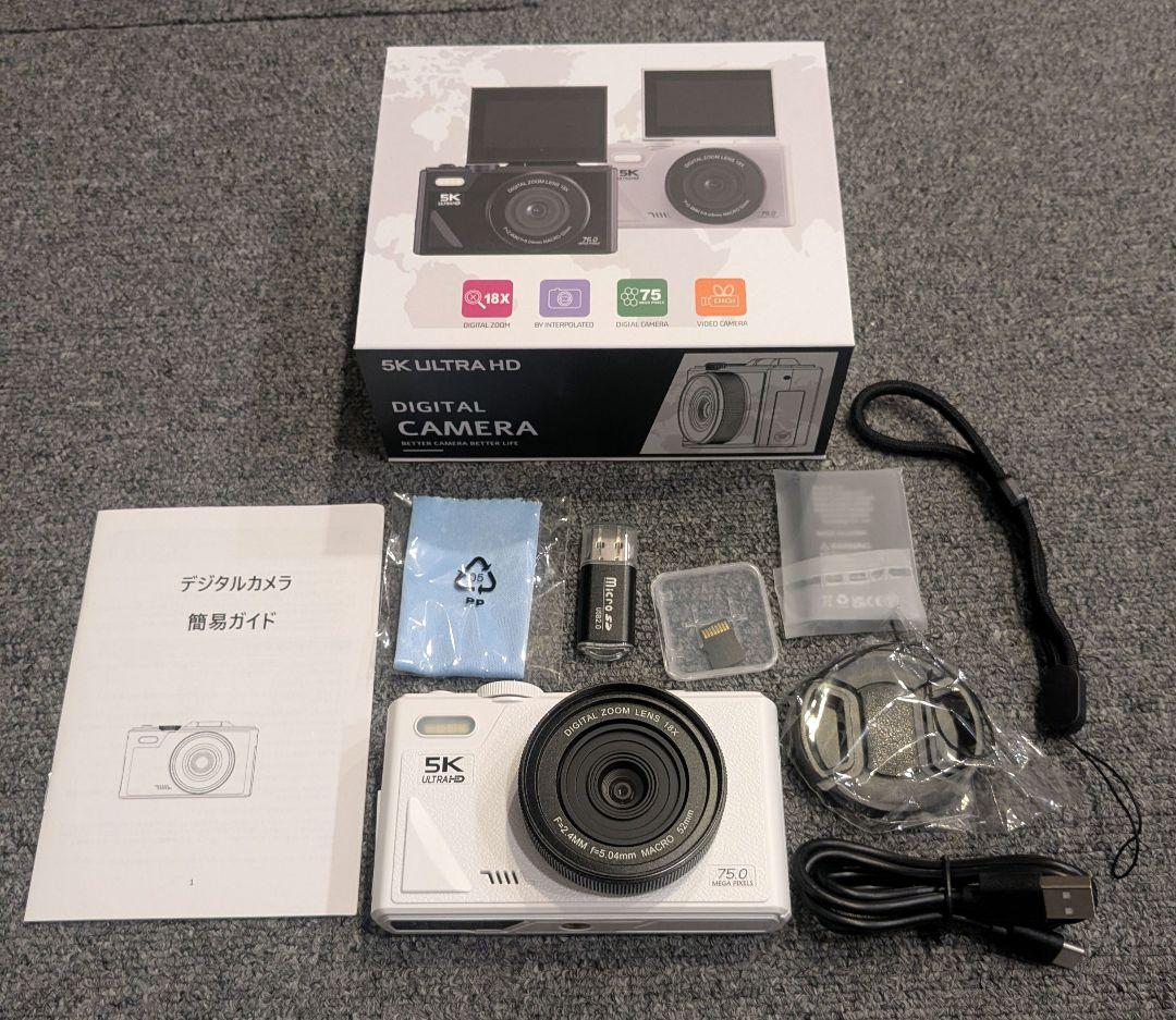 SRVR デジタルカメラ 5K 7500万画素 コンパクトカメラ