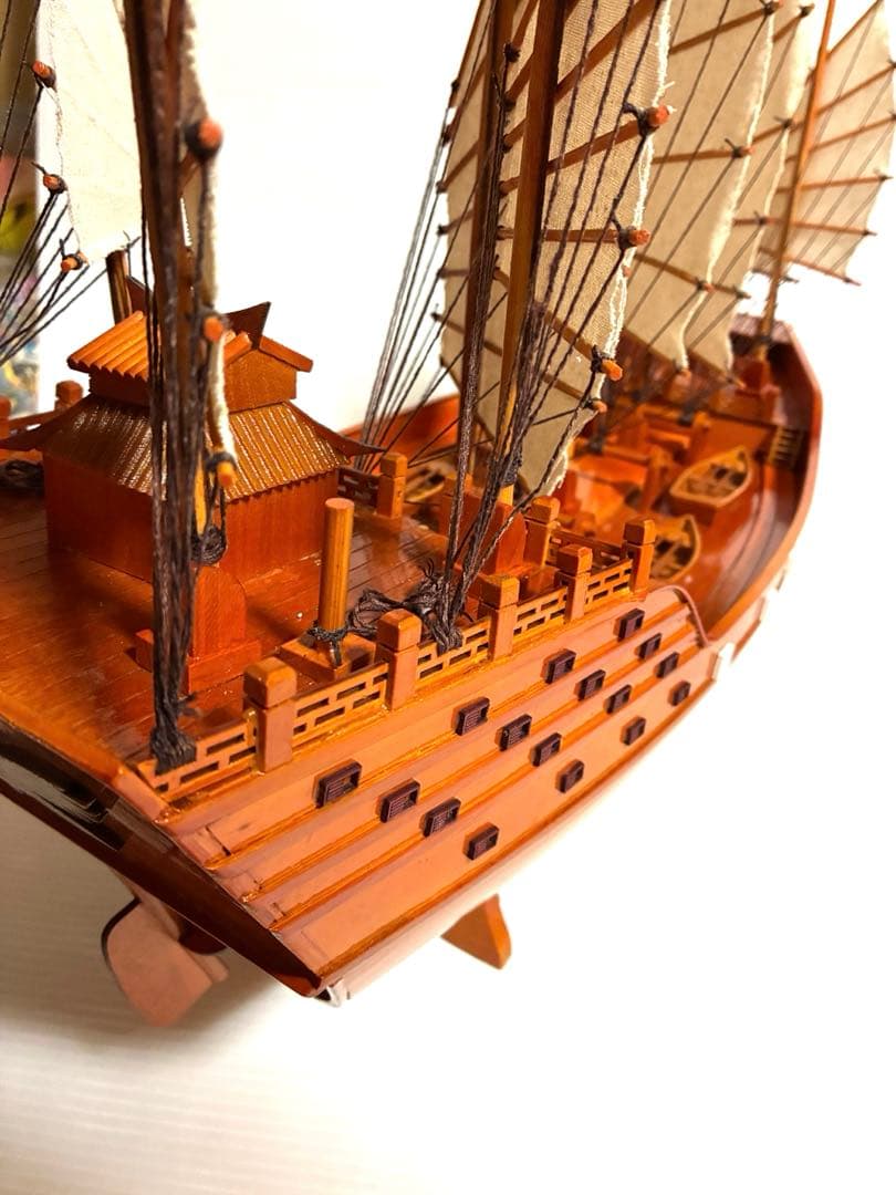 希少品　椴松　帆船模型　鄭和『宝船』