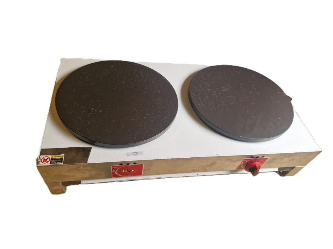 【新品・未使用】業務用 クレープ焼き器 2連式 LPガス用 ※訳あり