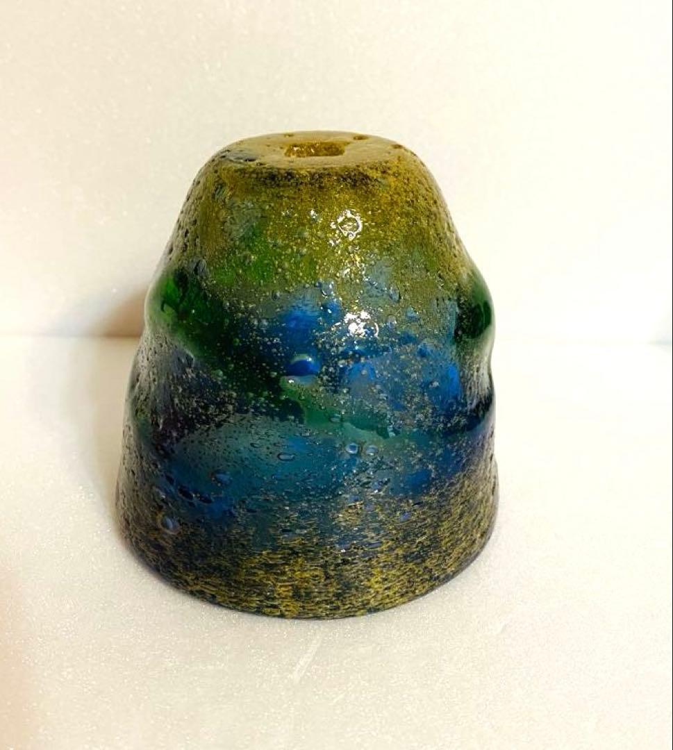琉球ガラス　稲嶺盛吉グラス　高さ口径9cm