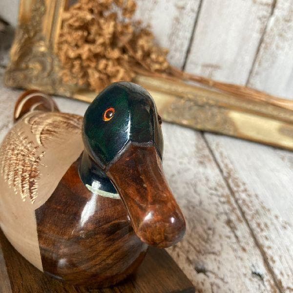 ヴィンテージTSUBOGEN*木製 無垢材 ハンドメイド ウッド デコイ 小物入