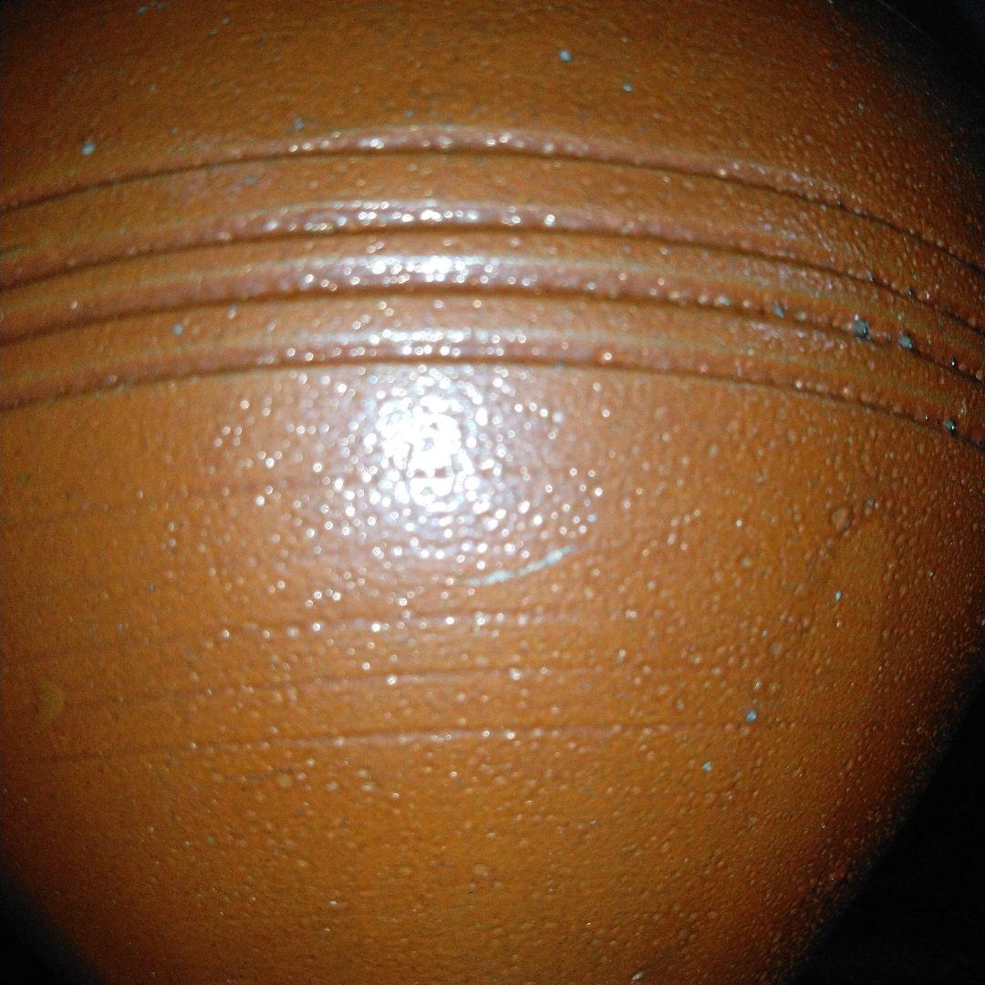 NO678 大堀相馬焼　古相馬　柿釉 黒頸 徳利 相馬