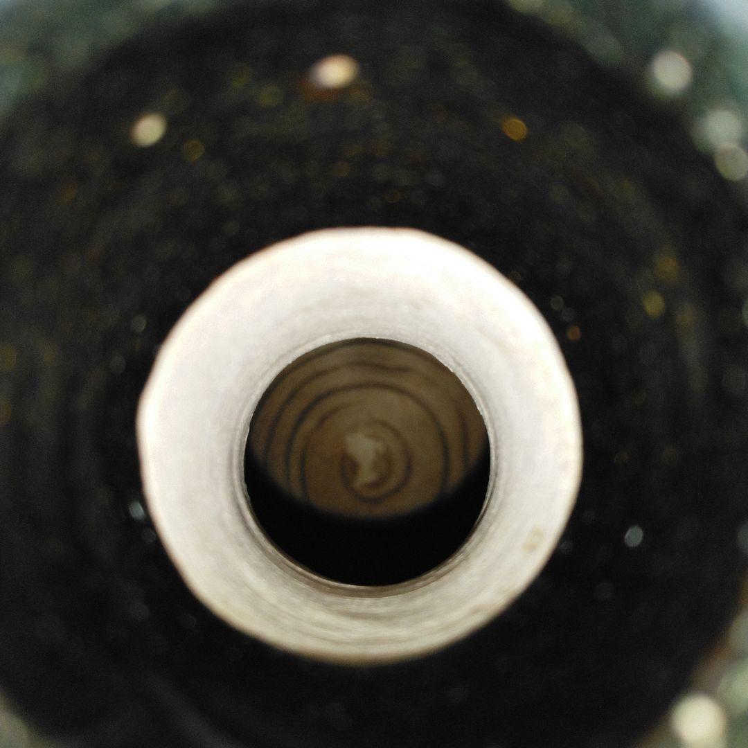 NO678 大堀相馬焼　古相馬　柿釉 黒頸 徳利 相馬