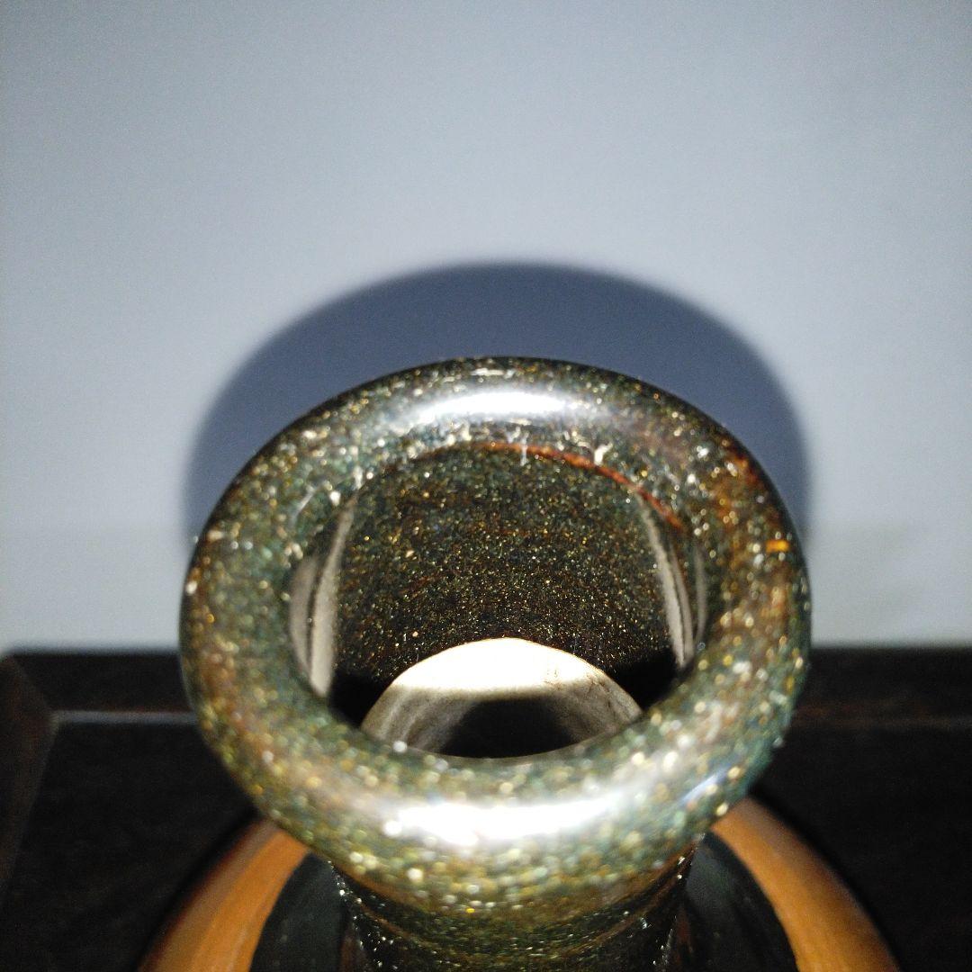 NO678 大堀相馬焼　古相馬　柿釉 黒頸 徳利 相馬