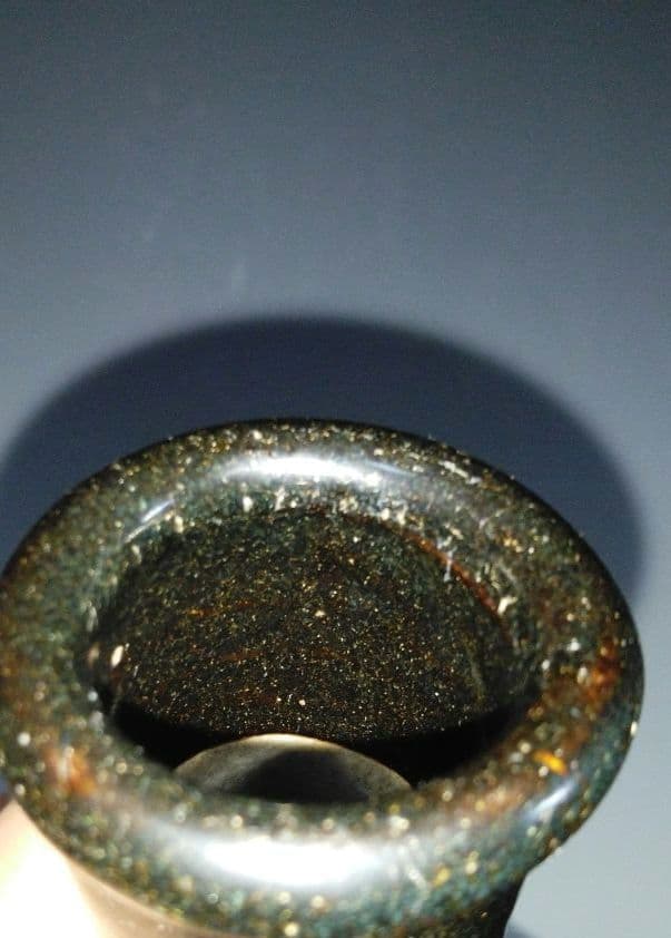 NO678 大堀相馬焼　古相馬　柿釉 黒頸 徳利 相馬