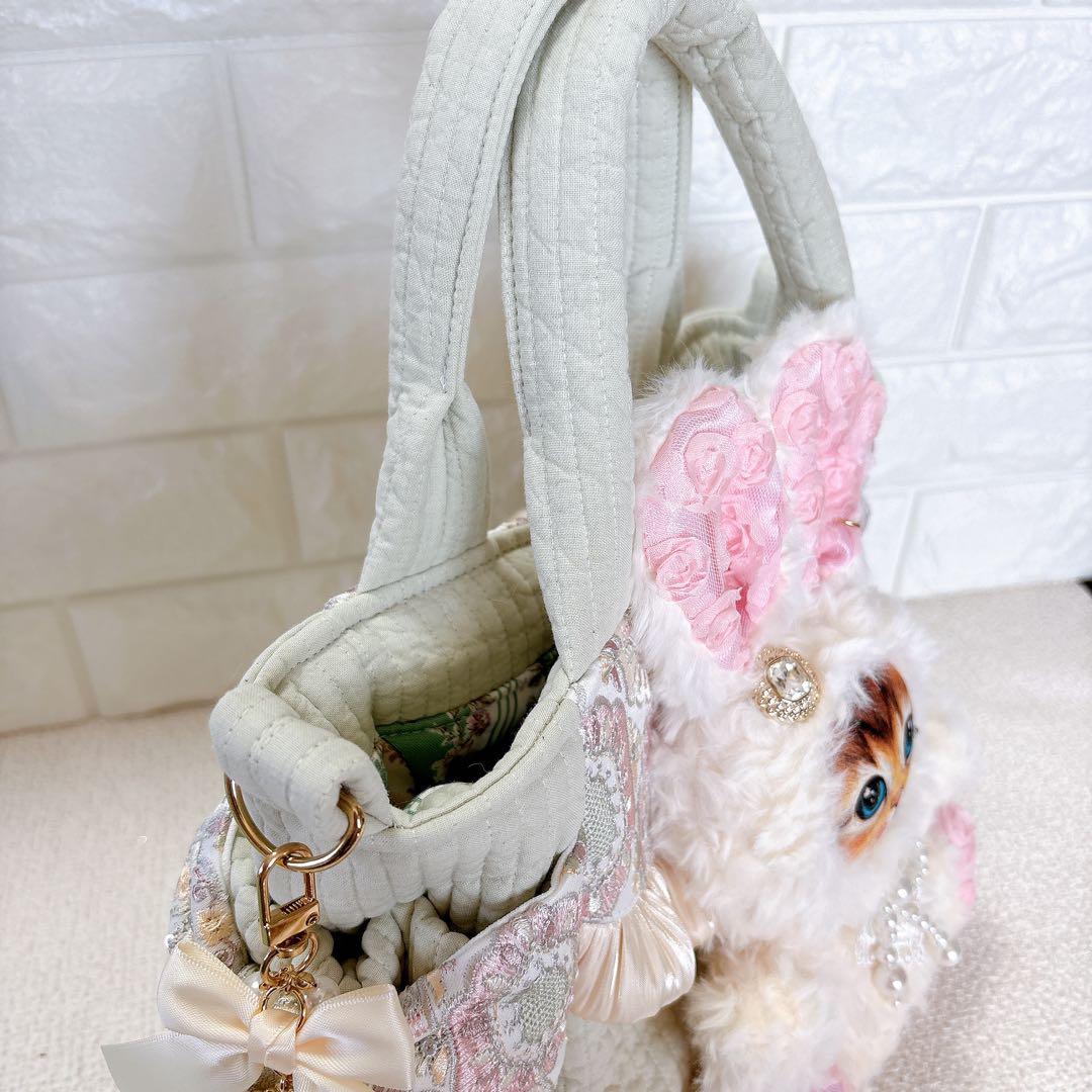 ト*助様 コヤンイサムチョン　ハンドメイド　サイドポケットトートバッグ　ミント