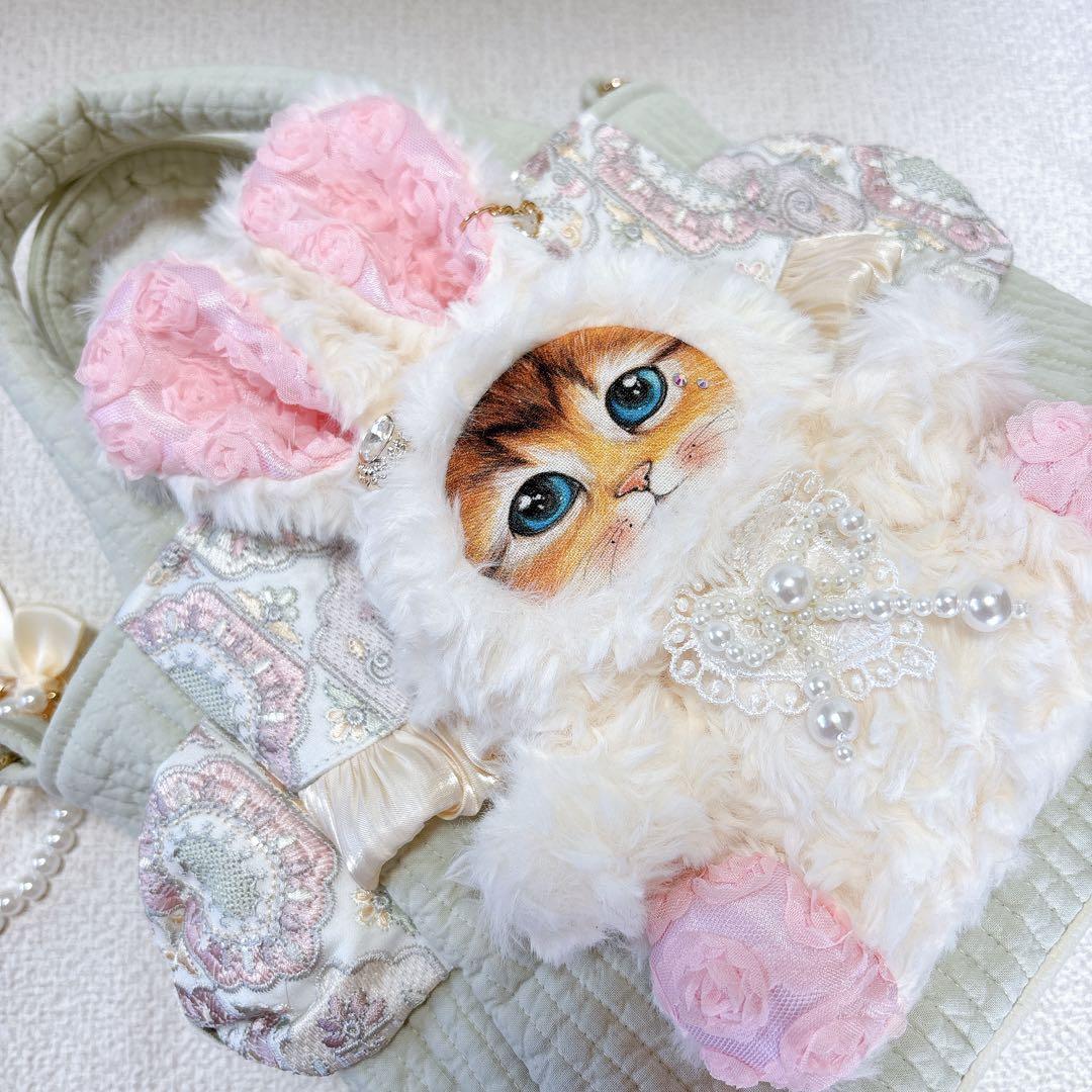 ト*助様 コヤンイサムチョン　ハンドメイド　サイドポケットトートバッグ　ミント