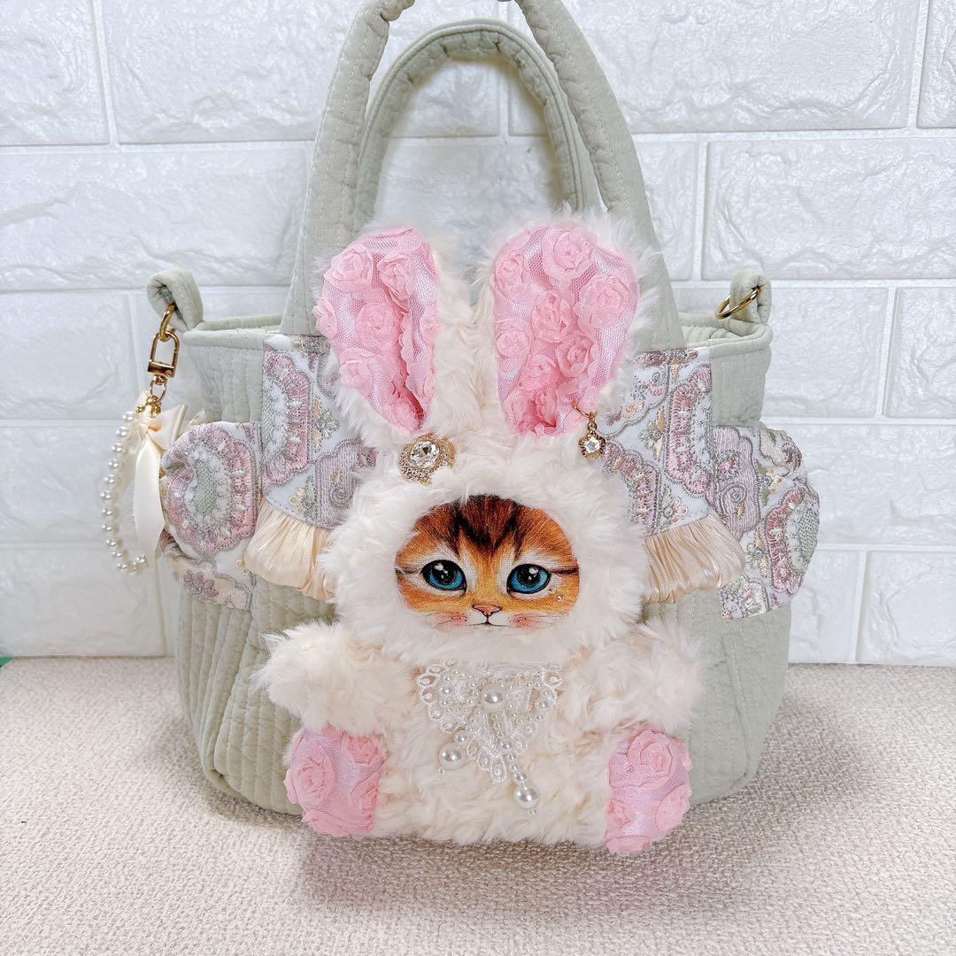 ト*助様 コヤンイサムチョン　ハンドメイド　サイドポケットトートバッグ　ミント