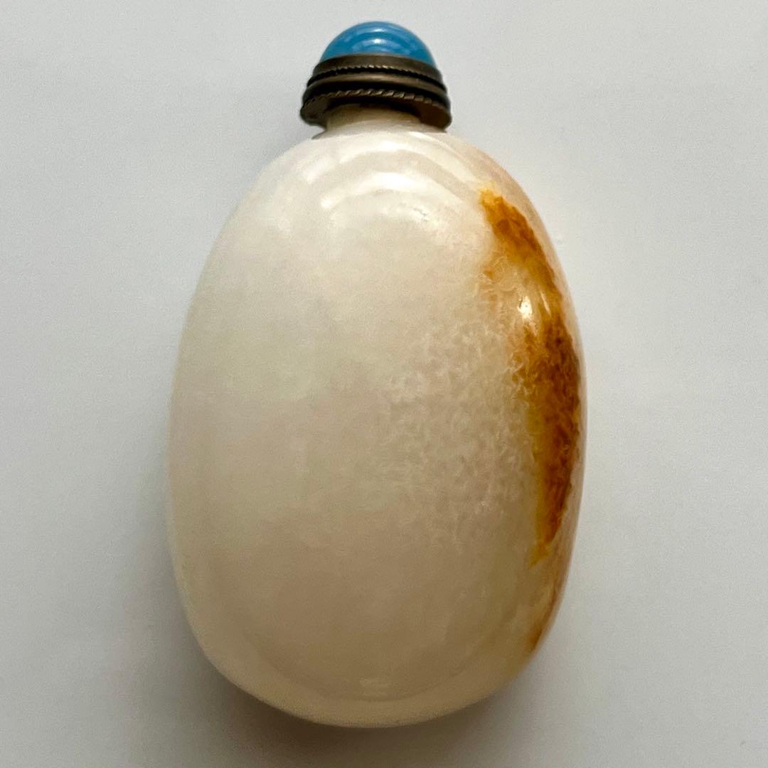 美品 和田玉 白玉 鼻煙壺 嗅ぎタバコ 彫刻 龍 軟玉 ネフライト アンティーク