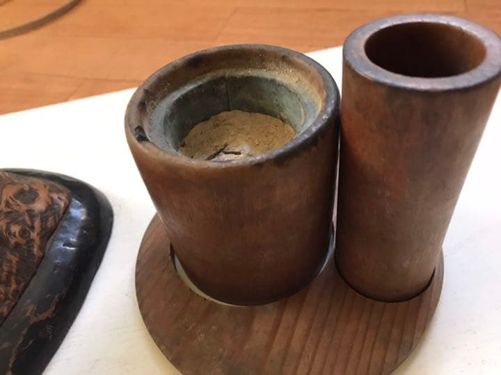 煙草盆　天然木時代アンティーク骨董花器茶道具民芸品古民具美術品レアもの瓶掛け