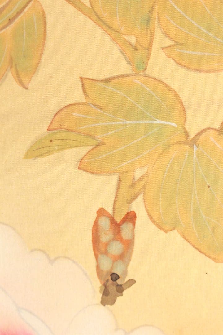 No5183掛軸　晴香　牡丹に雀　絹本　日本画　縁起物　花鳥図　古美術　送料無料