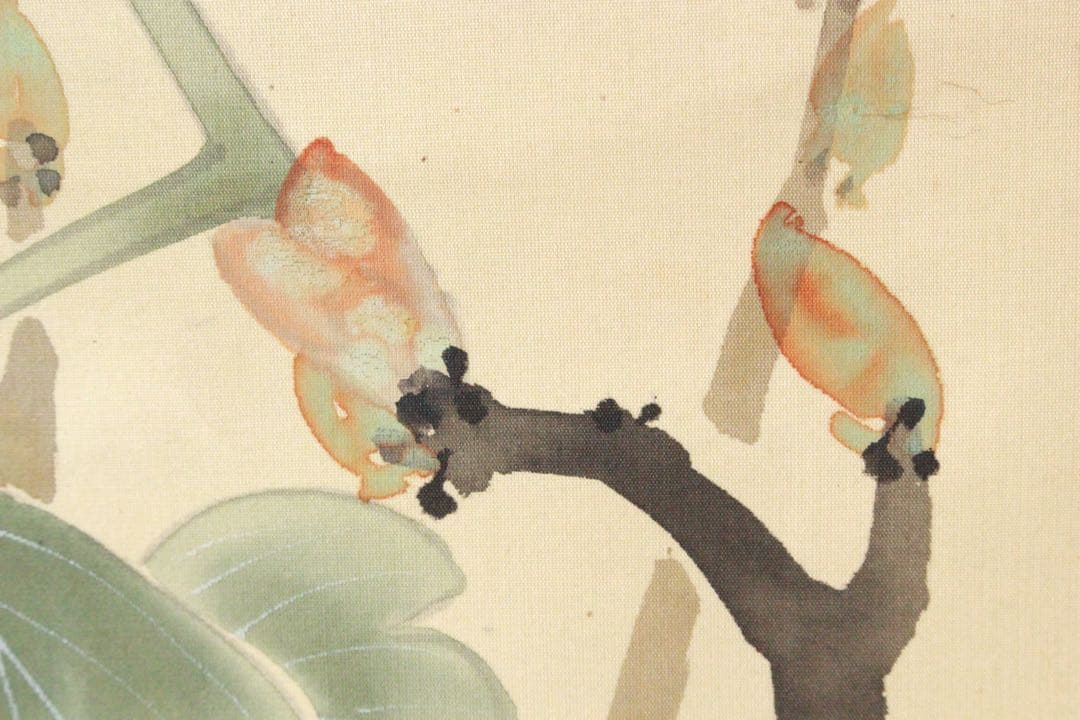 No5183掛軸　晴香　牡丹に雀　絹本　日本画　縁起物　花鳥図　古美術　送料無料