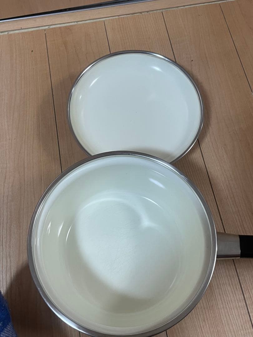 昭和レトロポップ 花柄ホーロー鍋 2点セット