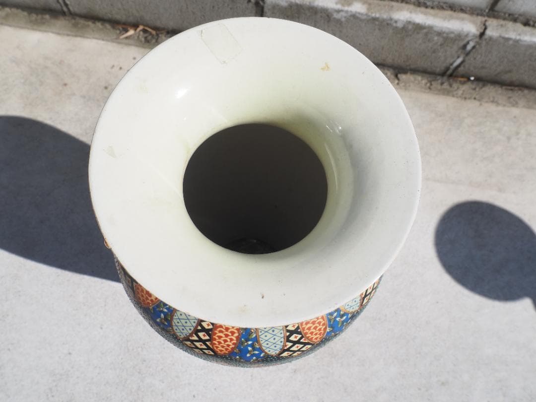 大型花瓶　中国製　武将図　女人図