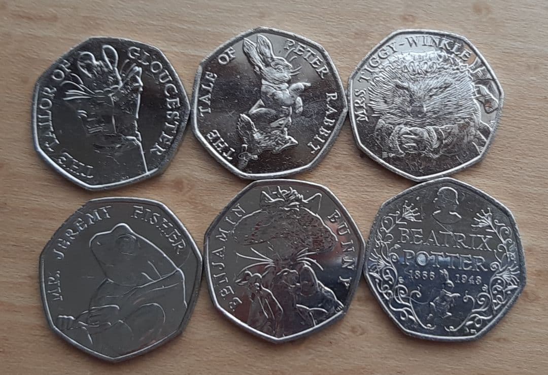 6種類セット 本物 イギリスの ビアトリクス・ポター ピーターラビット