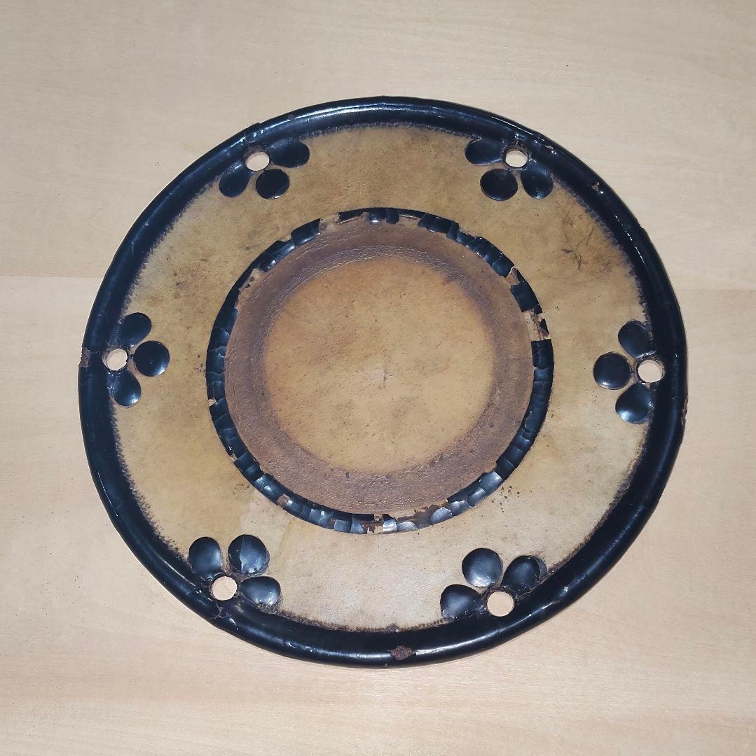 花丸紋小鼓の胴と皮２枚