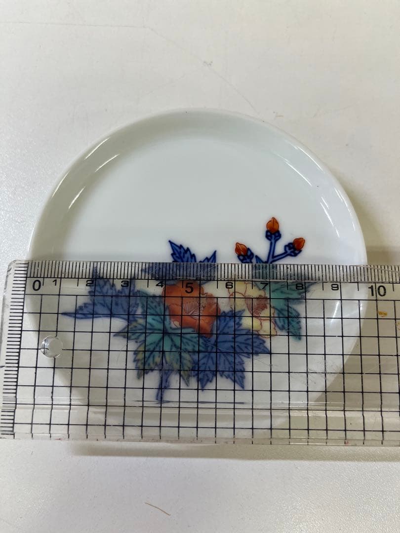 G702 古美術 有田焼 今泉今右衛門 錦葵銘々皿 共箱 骨董 和食器 花模様