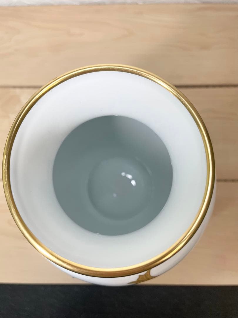 大倉陶園　花瓶　金蝕薔薇 高さ28cm