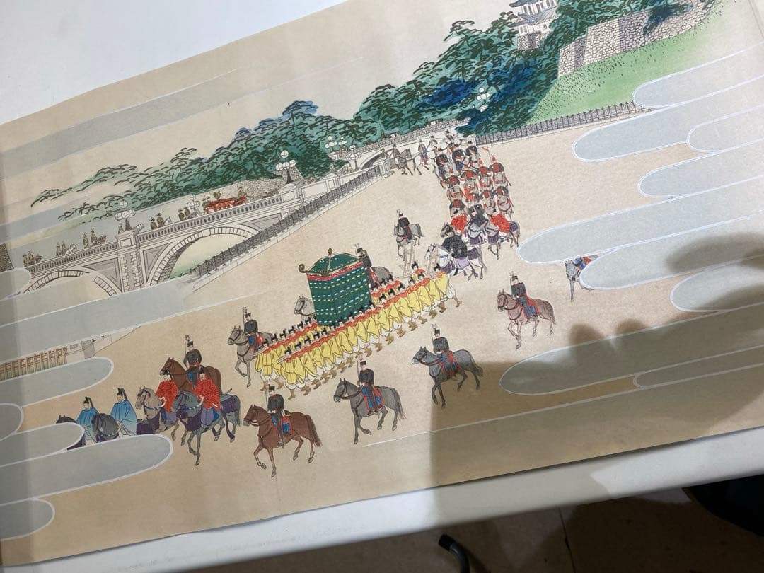 3-3109 今上天皇御即位大嘗祭絵巻　彩色木版刷