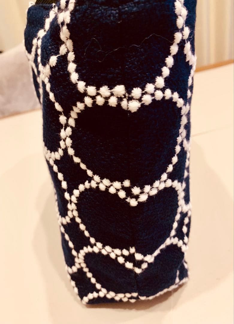 ミナペルホネン　タンバリン　ネイビー＆ホワイト　ハンドメイド　トートバッグ