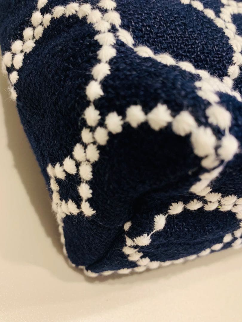 ミナペルホネン　タンバリン　ネイビー＆ホワイト　ハンドメイド　トートバッグ