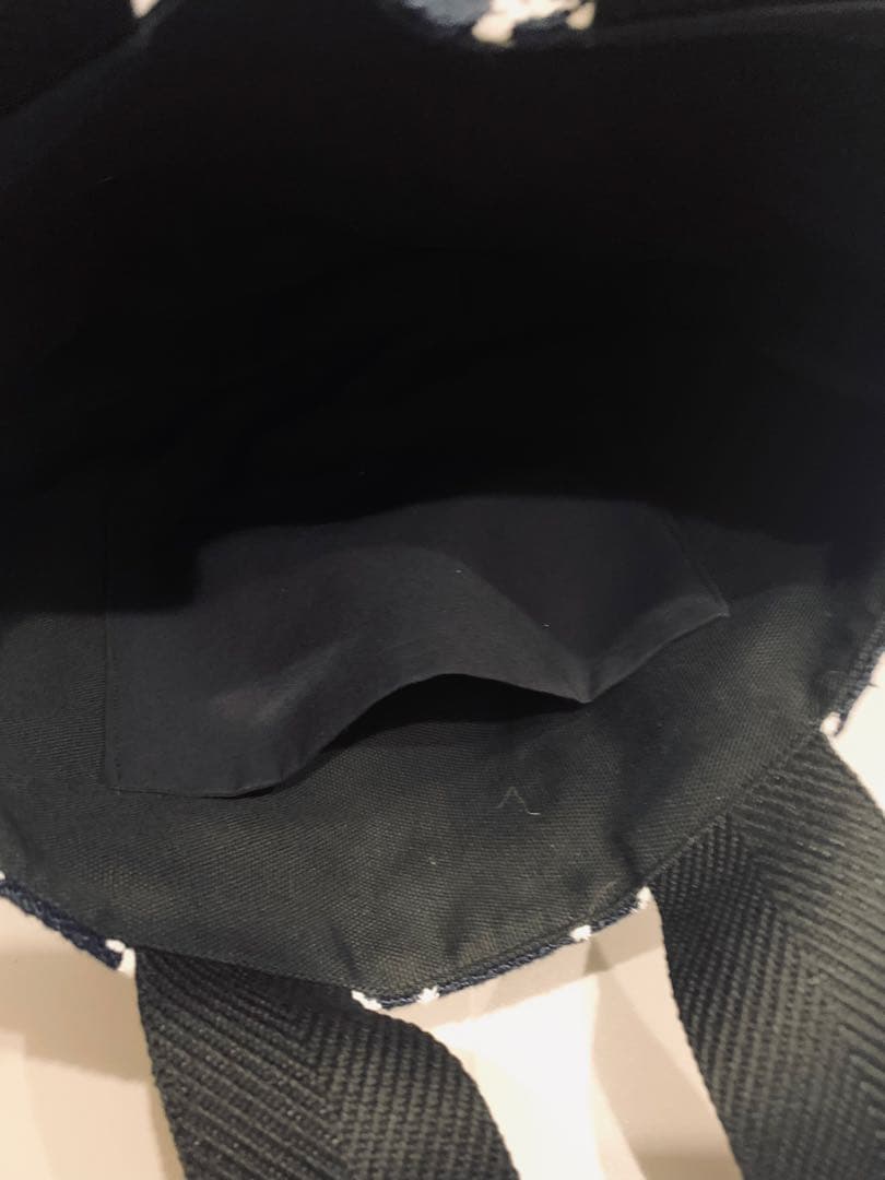 ミナペルホネン　タンバリン　ネイビー＆ホワイト　ハンドメイド　トートバッグ