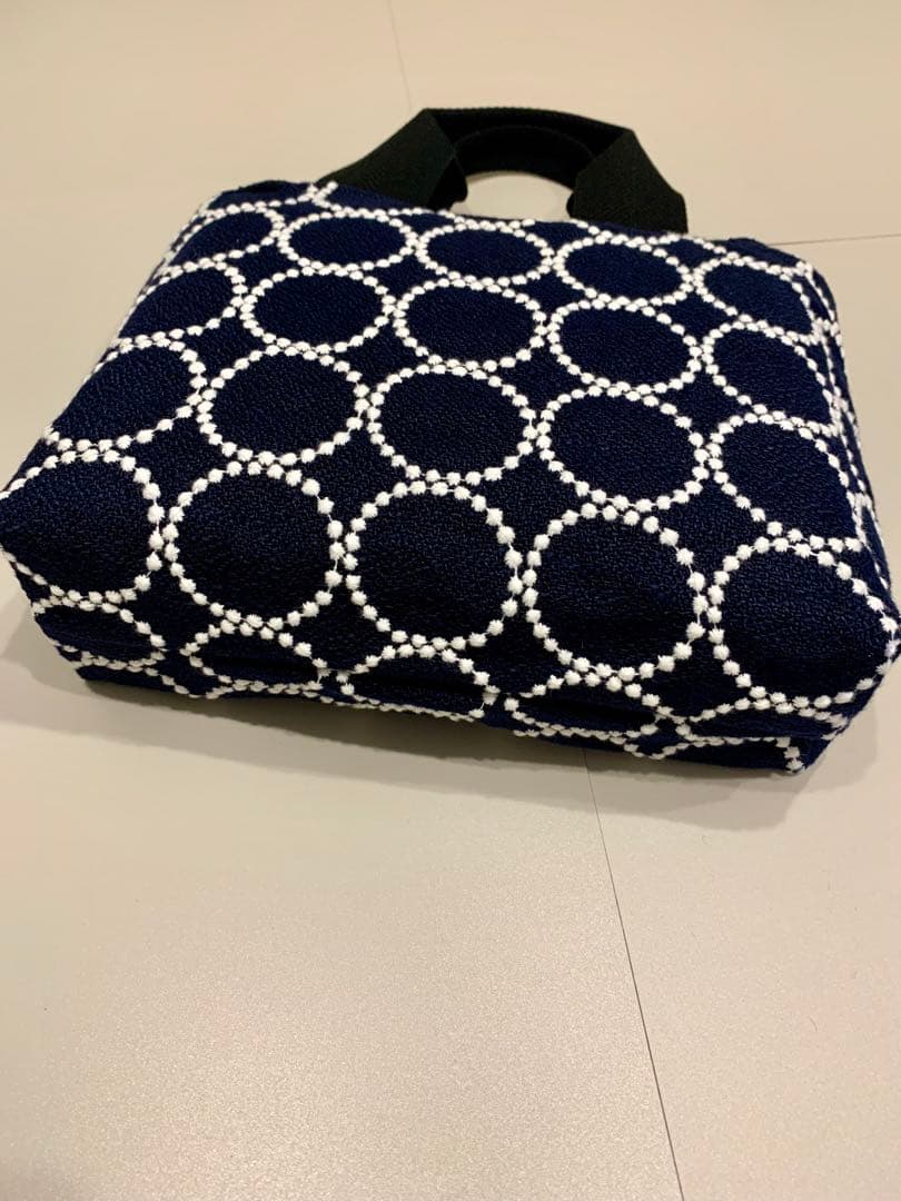 ミナペルホネン　タンバリン　ネイビー＆ホワイト　ハンドメイド　トートバッグ