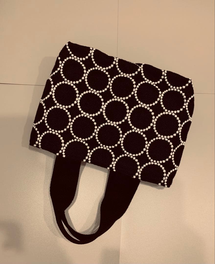ミナペルホネン　タンバリン　ネイビー＆ホワイト　ハンドメイド　トートバッグ