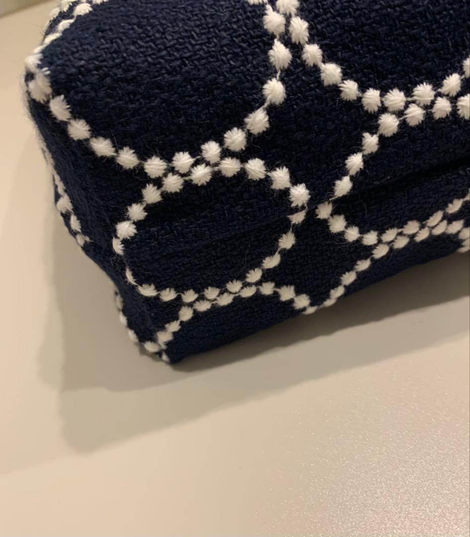 ミナペルホネン　タンバリン　ネイビー＆ホワイト　ハンドメイド　トートバッグ