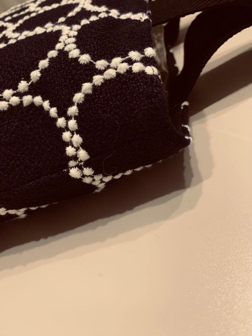 ミナペルホネン　タンバリン　ネイビー＆ホワイト　ハンドメイド　トートバッグ