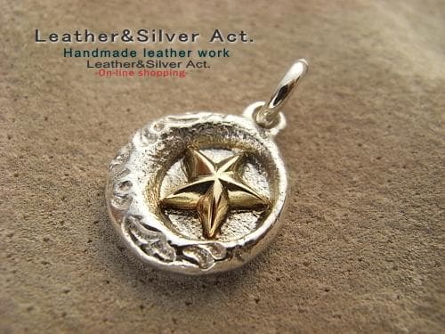 ハンドメイド　スター（星）ネックレス　シルバー925　ｋ18ゴールド　ネックレス