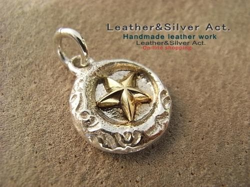 ハンドメイド　スター（星）ネックレス　シルバー925　ｋ18ゴールド　ネックレス