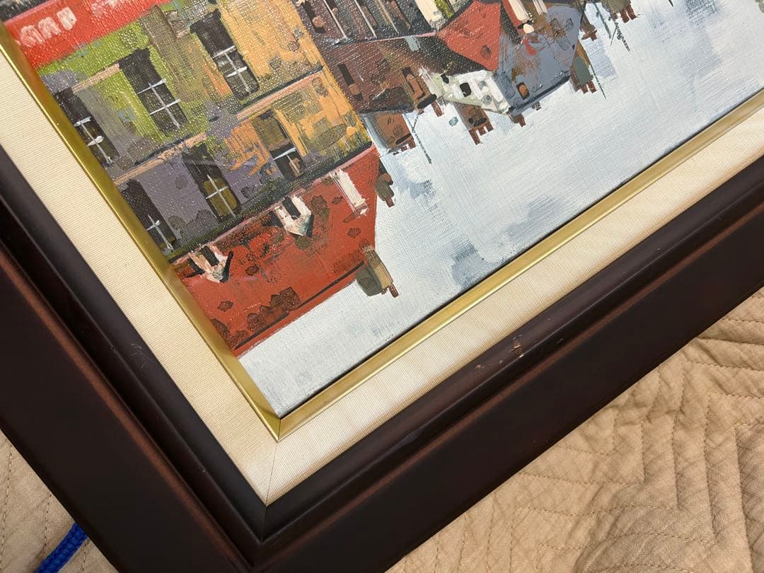 油彩画　竹内敏彦　[パリの街角] F4サイズ