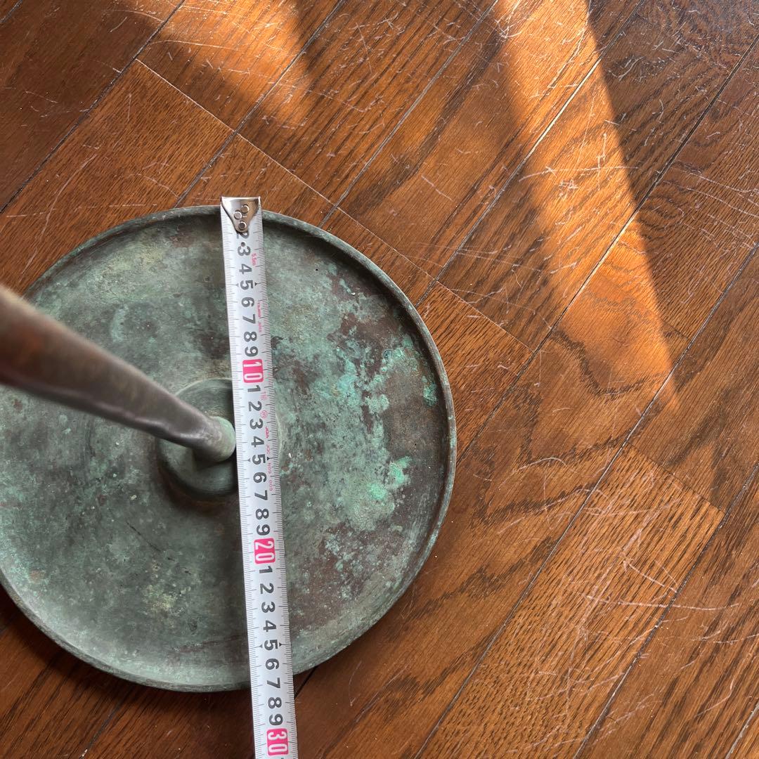 骨董品　蝋燭立　銅製　裏面表記有り