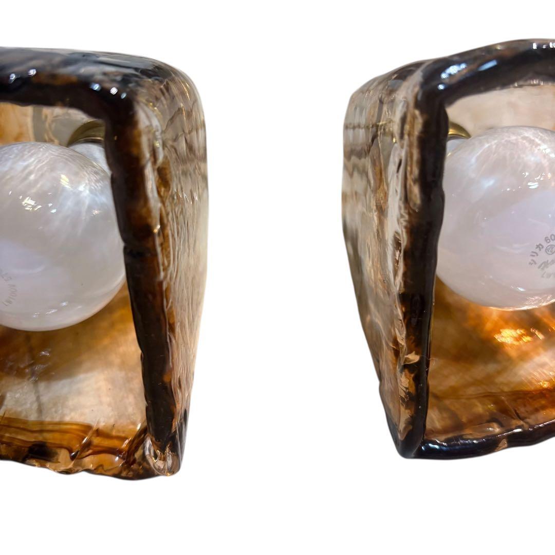 ペンダントライト　琥珀色　アンティーク　クリアガラス　LED