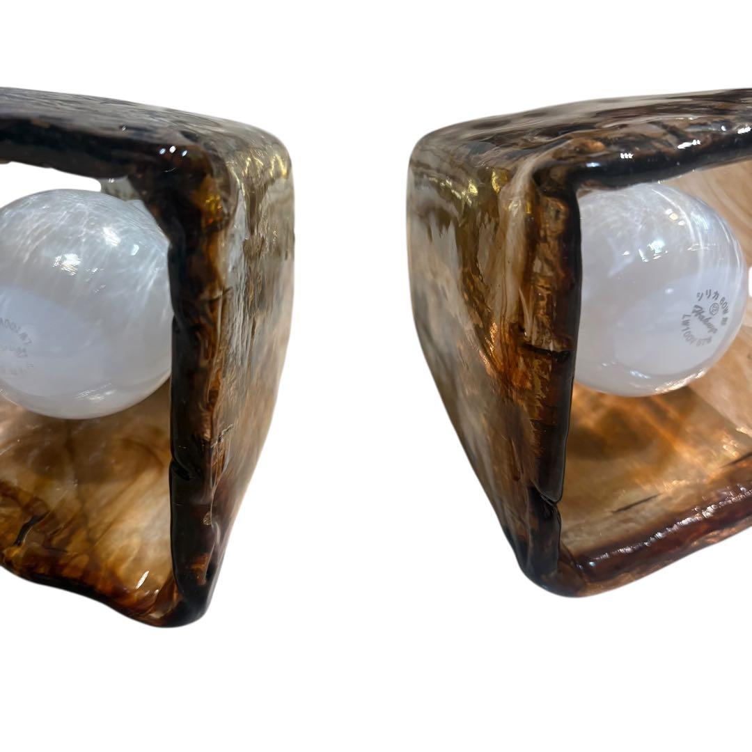 ペンダントライト　琥珀色　アンティーク　クリアガラス　LED