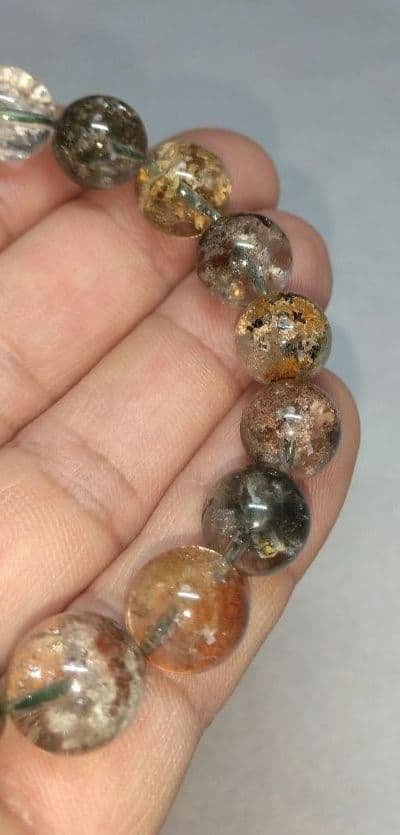 【良質,美品】天然ガーデンクォーツ １１㎜　ブレスレット　希少　透明度抜群