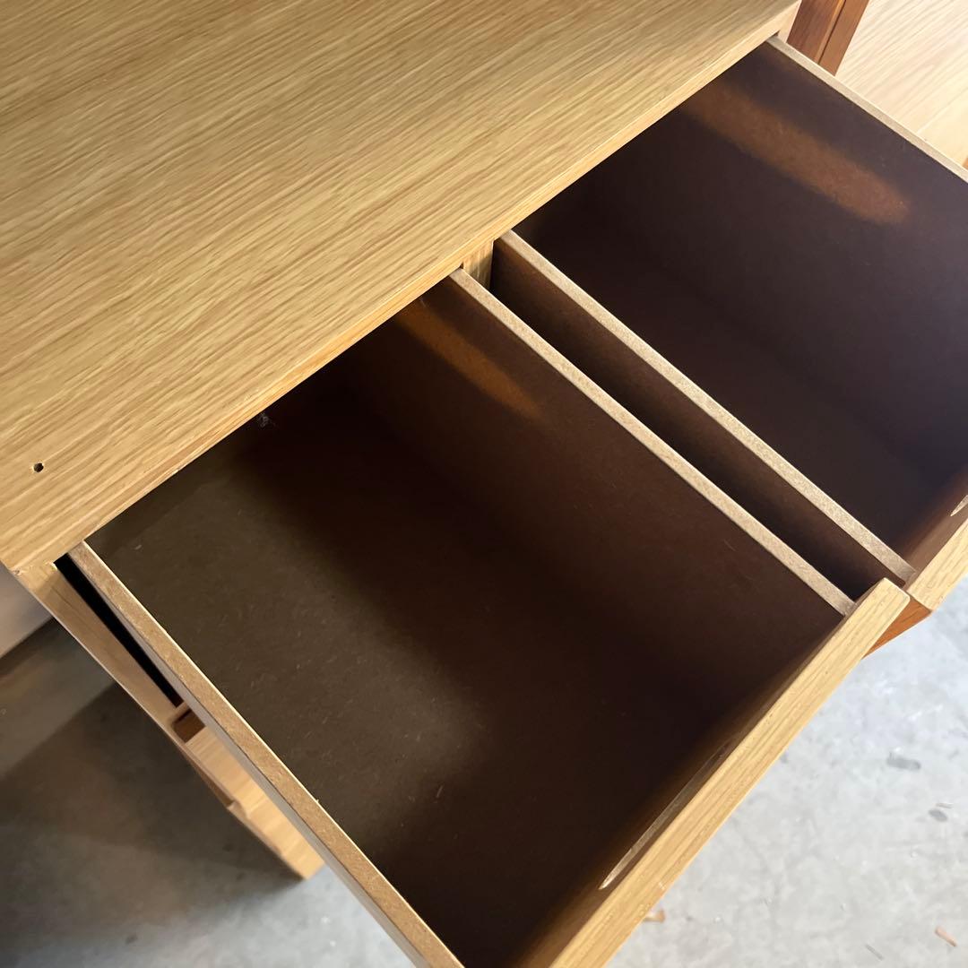 超美品★無印スタッキングシェルフセット・５段×３列 オーク材 チェスト５個付