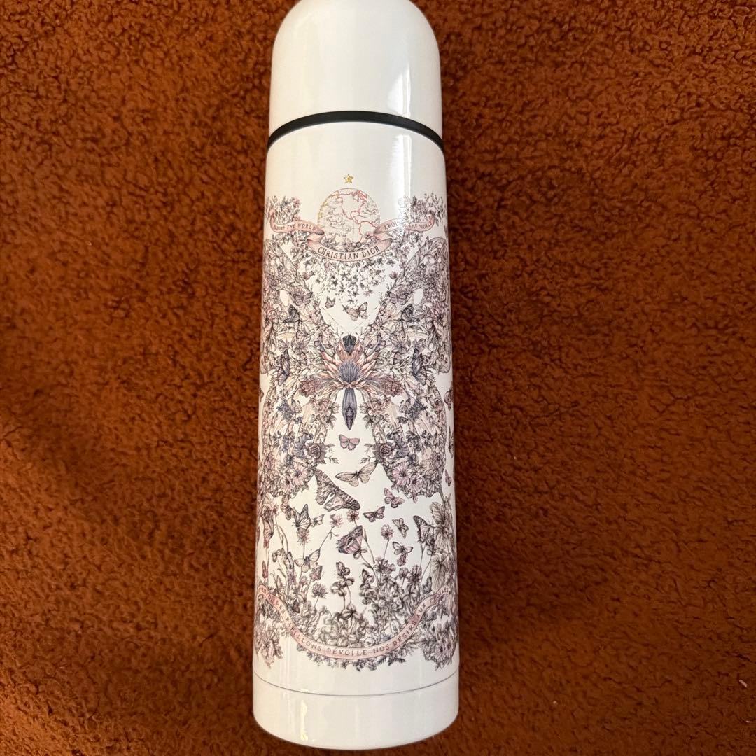 Dior 非売品、蝶模様 ホワイト水筒
