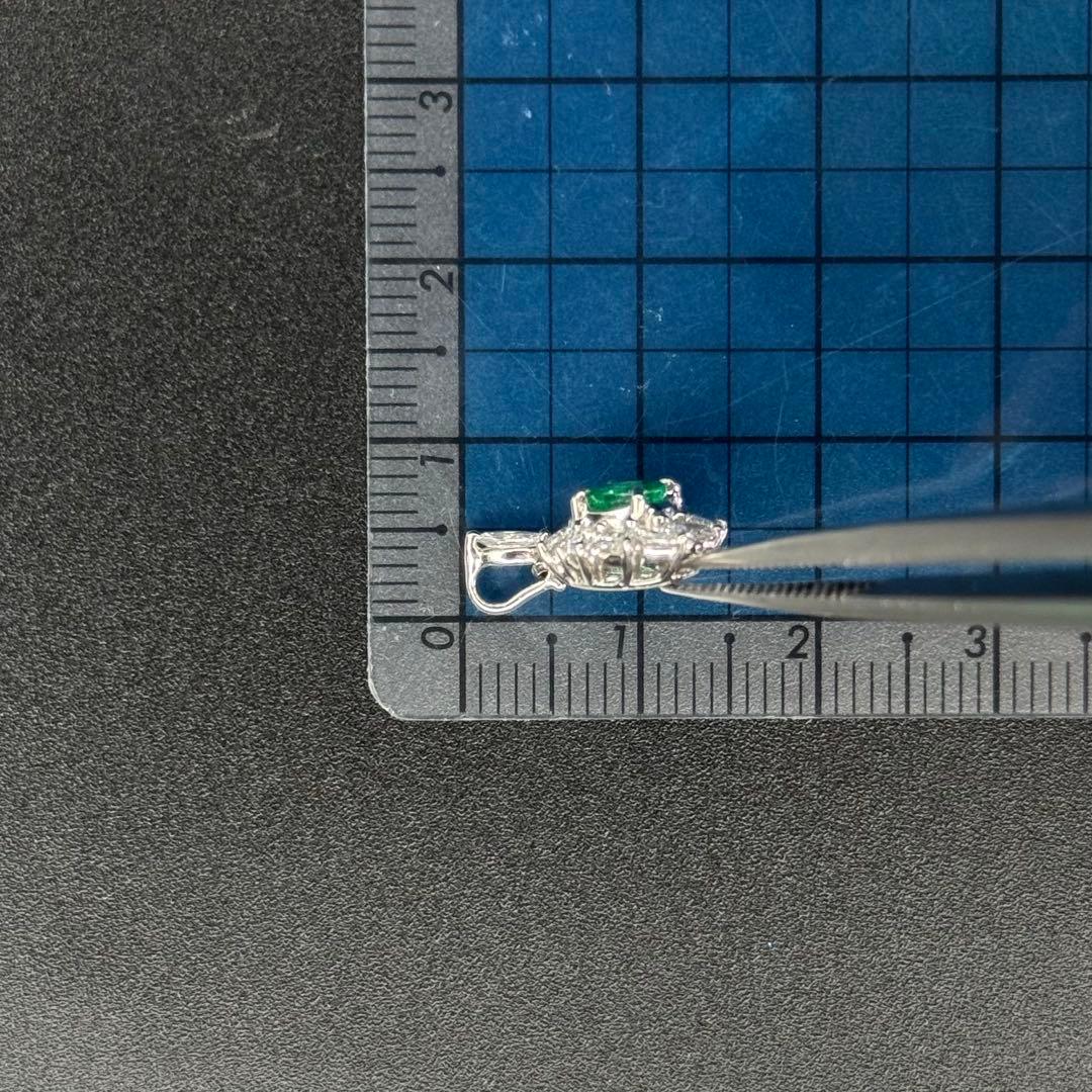 PT900 エメラルド ダイヤモンドペンダントトップ